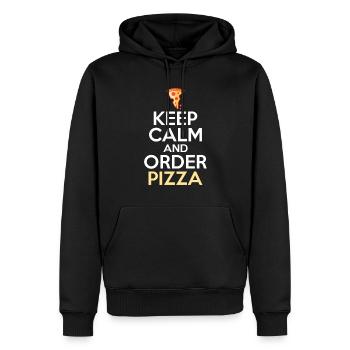 Snack Pizzalove Pizza Lover Geschenk - Männer Premium Bio Hoodie - Schwarz - Vorne - Nico (187cm)