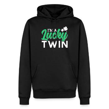 Je suis un heureux jumeau irlandais irlandais - Sweat à capuche Premium bio Homme - noir - Devant - Nico (187cm)