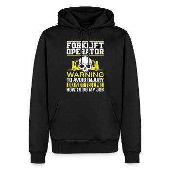 Certified Forklift Truck Operator - Men’s Premium Organic Hoodie - black - Front - Nico (187cm)
