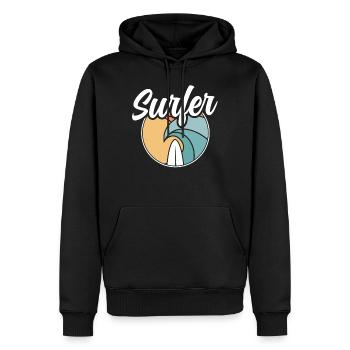 Surfer Planche de surf Surf - Sweat à capuche Premium bio Homme - noir - Devant - Nico (187cm)