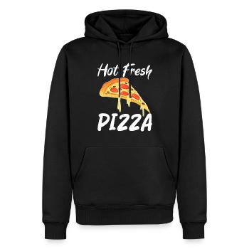 Snack Pizzalove Pizza Lover Geschenk - Männer Premium Bio Hoodie - Schwarz - Vorne - Nico (187cm)