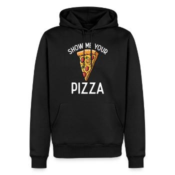 Snack Pizzalove Pizza Lover Geschenk - Männer Premium Bio Hoodie - Schwarz - Vorne - Nico (187cm)