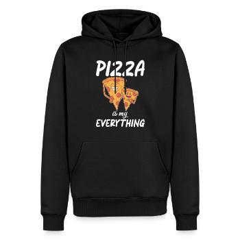 Snack Pizzalove Pizza Lover Geschenk - Männer Premium Bio Hoodie - Schwarz - Vorne - Nico (187cm)