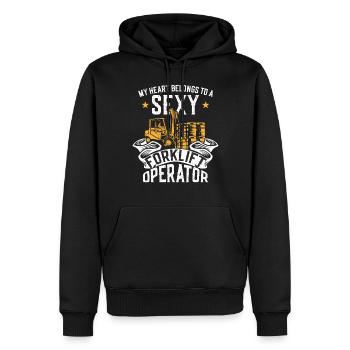 Opérateur de chariot élévateur certifié - Sweat à capuche Premium bio Homme - noir - Devant - Nico (187cm)