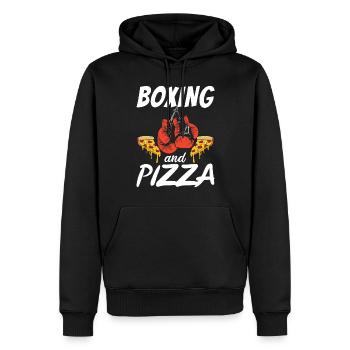 Snack Pizzalove Pizza Lover Cadeau - Sweat à capuche Premium bio Homme - noir - Devant - Nico (187cm)