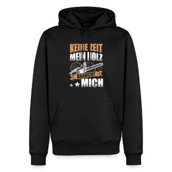 Waldarbeiter Kettensäge Herren Holzfäller für - Männer Premium Bio Hoodie - Schwarz - Vorne - Nico (187cm)