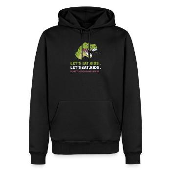 Punctuation Saves Lives I Funny English Grammar - Männer Premium Bio Hoodie - Schwarz - Vorne - Nico (187cm)