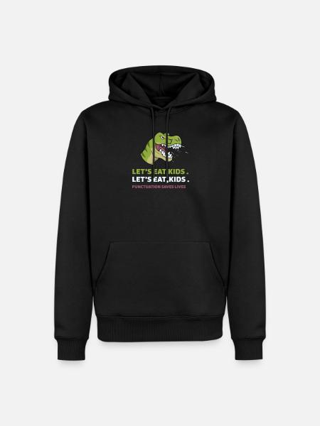 Punctuation Saves Lives I Funny English Grammar - Men’s Premium Organic Hoodie - black