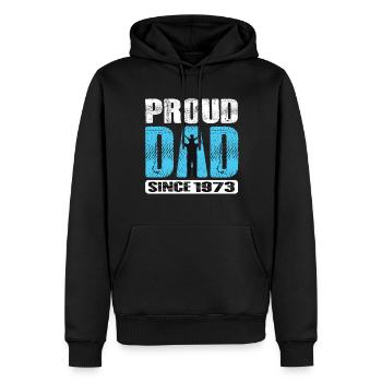 Proud Dad Since 1973 - Männer Premium Bio Hoodie - Schwarz - Vorne - Nico (187cm)