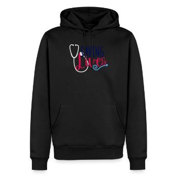 Krankenschwester rettet Leben - Männer Premium Bio Hoodie - Schwarz - Vorne - Nico (187cm)
