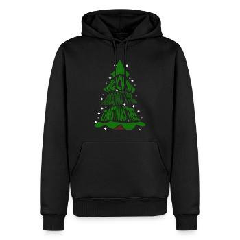 ROCKIN AROUND THE CHRISTMAS TREE Ugly Christmas - Männer Premium Bio Hoodie - Schwarz - Vorne - Nico (187cm)