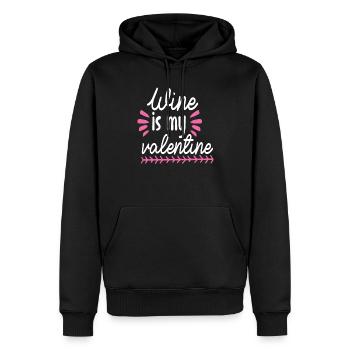 Wein ist mein Valentin - Männer Premium Bio Hoodie - Schwarz - Vorne - Nico (187cm)