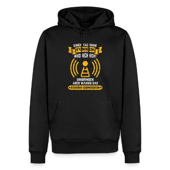 Amateurfunker ein Tag ohne funken wird mich nicht - Männer Premium Bio Hoodie - Schwarz - Vorne - Nico (187cm)