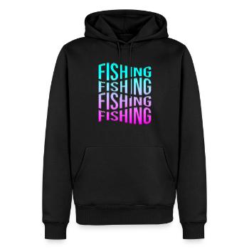 Angling - Men’s Premium Organic Hoodie - black - Front - Nico (187cm)