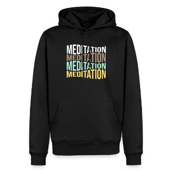 méditation - Sweat à capuche Premium bio Homme - noir - Devant - Nico (187cm)
