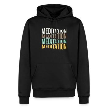 méditation - Sweat à capuche Premium bio Homme - noir - Devant - Nico (187cm)
