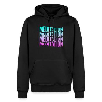 méditation - Sweat à capuche Premium bio Homme - noir - Devant - Nico (187cm)