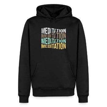 meditation - Männer Premium Bio Hoodie - Schwarz - Vorne - Nico (187cm)