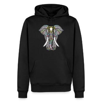 Yoga Mandala Elephant For Yoga Lover - Männer Premium Bio Hoodie - Schwarz - Vorne - Nico (187cm)