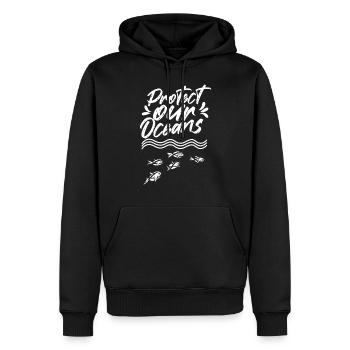 Protège nos océans Sea Ocean Protection Lake - Sweat à capuche Premium bio Homme - noir - Devant - Nico (187cm)