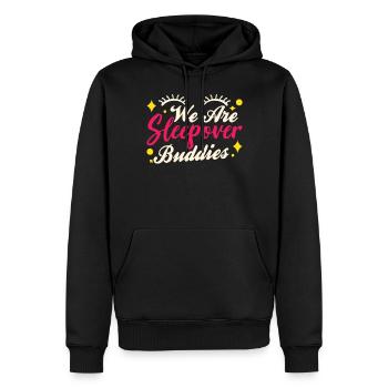 Nous passons la nuit à la fête - Sweat à capuche Premium bio Homme - noir - Devant - Nico (187cm)
