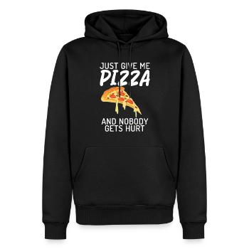 Snack Pizzalove Pizza Lover Geschenk - Männer Premium Bio Hoodie - Schwarz - Vorne - Nico (187cm)