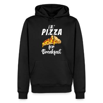 Snack Pizzalove Pizza Lover Cadeau - Sweat à capuche Premium bio Homme - noir - Devant - Nico (187cm)