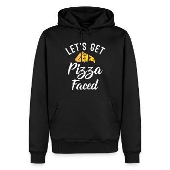 Snack Pizzalove Pizza Lover Geschenk - Männer Premium Bio Hoodie - Schwarz - Vorne - Nico (187cm)