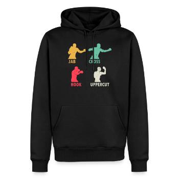 Boxing Jab Cross Hook Uppercut - Martial Arts Boxi - Männer Premium Bio Hoodie - Schwarz - Vorne - Nico (187cm)
