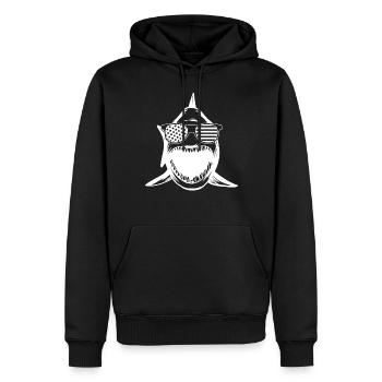 Great White Shark Shark Fish - Funny Shark Lover - Männer Premium Bio Hoodie - Schwarz - Vorne - Nico (187cm)