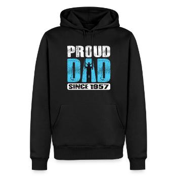 Proud Dad Since 1957 - Männer Premium Bio Hoodie - Schwarz - Vorne - Nico (187cm)