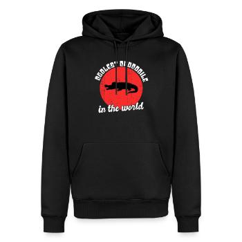 Dicton de crocodile cool - Sweat à capuche Premium bio Homme - noir - Devant - Nico (187cm)