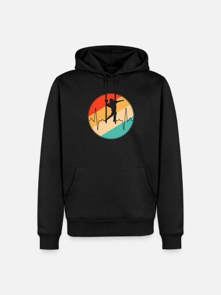 Rugby Retro Heartbeat - Men’s Premium Organic Hoodie - black