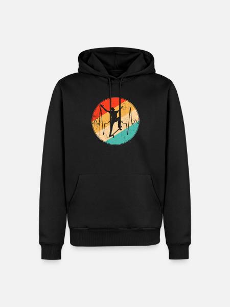 skating retro heartbeat - Men’s Premium Organic Hoodie - black