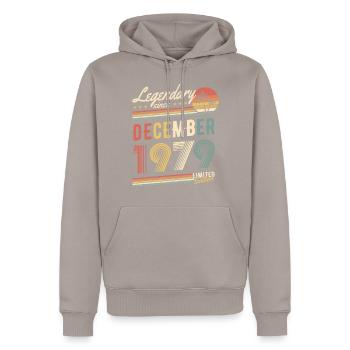 Légendaire depuis décembre 1979 Edition Limitée - Sweat à capuche Premium bio Homme - taupe - Devant - Nico (187cm)