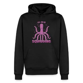 Octopus pun Kalmar sort Kraken pun - Sweat à capuche Premium bio Homme - noir - Devant - Nico (187cm)