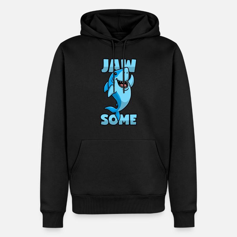 Shark Puns - Jawsome - Sweat à capuche Premium bio Homme - noir