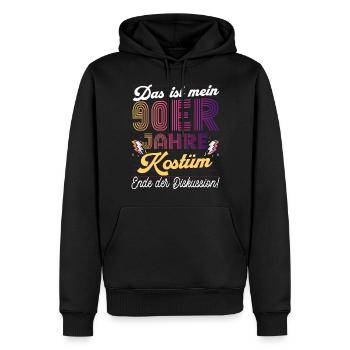 90er Jahre Mottoparty Outfit Kostüm Party Herren - Männer Premium Bio Hoodie - Schwarz - Vorne - Nico (187cm)