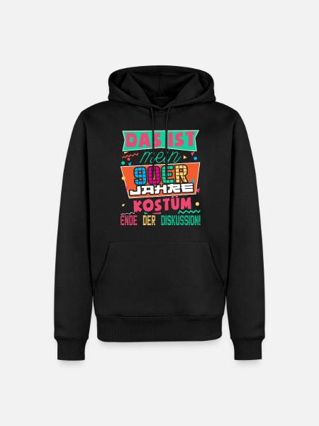 90er Jahre Outfit Kostüm Party Mottoparty Herren - Männer Premium Bio Hoodie - Schwarz