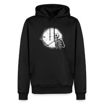 Skelett Halloween Dart Dartpfeile Dartspieler - Männer Premium Bio Hoodie - Schwarz - Vorne - Nico (187cm)