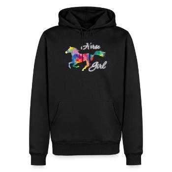 Horse Girl Country Woman Girl HorseBack Rider - Sweat à capuche Premium bio Homme - noir - Devant - Nico (187cm)