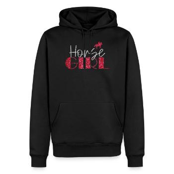 Horse Girl Country Woman Girl HorseBack Rider - Sweat à capuche Premium bio Homme - noir - Devant - Nico (187cm)