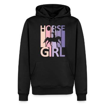 Horse Girl Country Woman Girl HorseBack Rider - Sweat à capuche Premium bio Homme - noir - Devant - Nico (187cm)