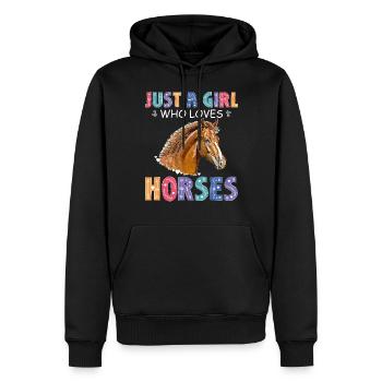 Horse Girl Country Woman Girl HorseBack Rider - Sweat à capuche Premium bio Homme - noir - Devant - Nico (187cm)