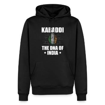 Kabaddi L’ADN de l’Inde Indian Sport India - Sweat à capuche Premium bio Homme - noir - Devant - Nico (187cm)