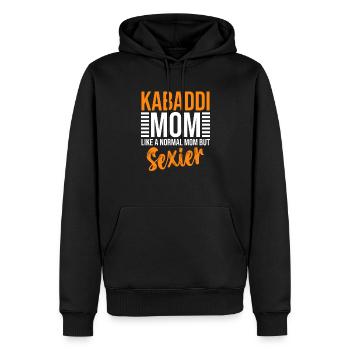 Kabaddi Maman comme une maman normale, mais plus sexy - Sweat à capuche Premium bio Homme - noir - Devant - Nico (187cm)