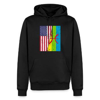 kabyle amazigh flag berber, africa kabyle - Männer Premium Bio Hoodie - Schwarz - Vorne - Nico (187cm)