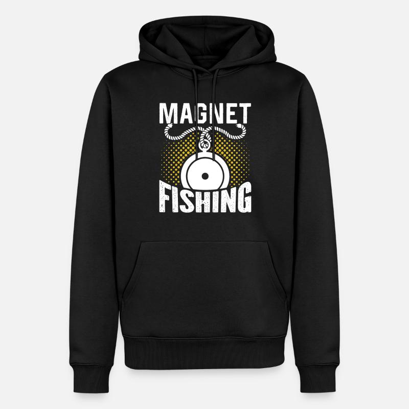 Aimant de pêche Aimant - Sweat à capuche Premium bio Homme - noir