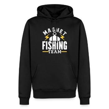 Magnet Fishing Team Magnet Fishing Magnet Pêcheurs - Sweat à capuche Premium bio Homme - noir - Devant - Nico (187cm)