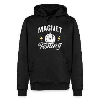 Magnetfischen Magnetfischer Magnet - Männer Premium Bio Hoodie - Schwarz - Vorne - Nico (187cm)